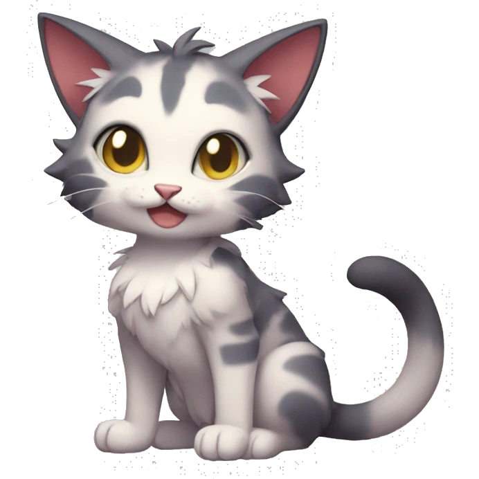 a anthro chibi-style cat-Fakémon-hybrid full body emoji