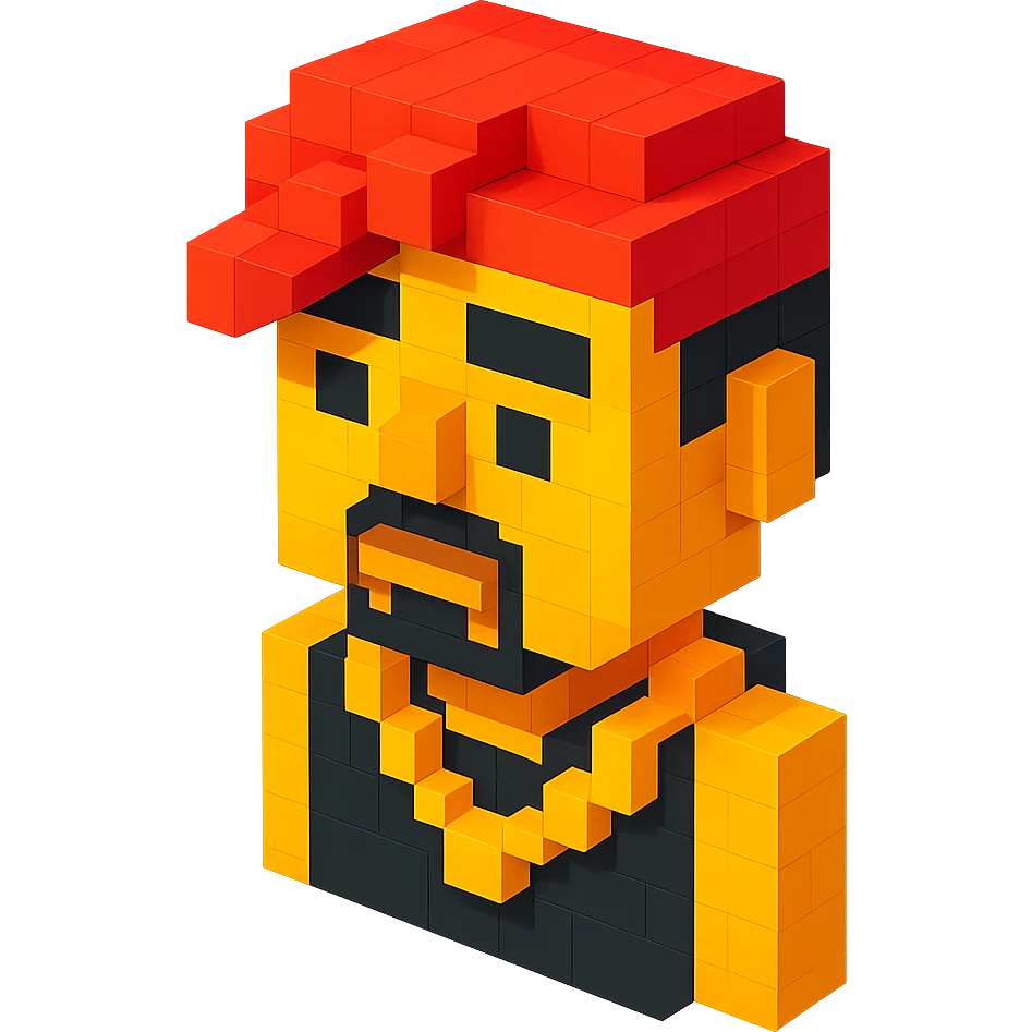 Lego version of 2Pac with a gold chain emoji