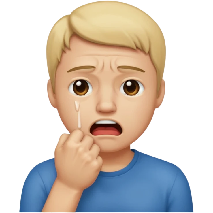 Tourne cet emoji 🤜 de -90 degrés et met le sur la bouche de cette emoji 😭 emoji