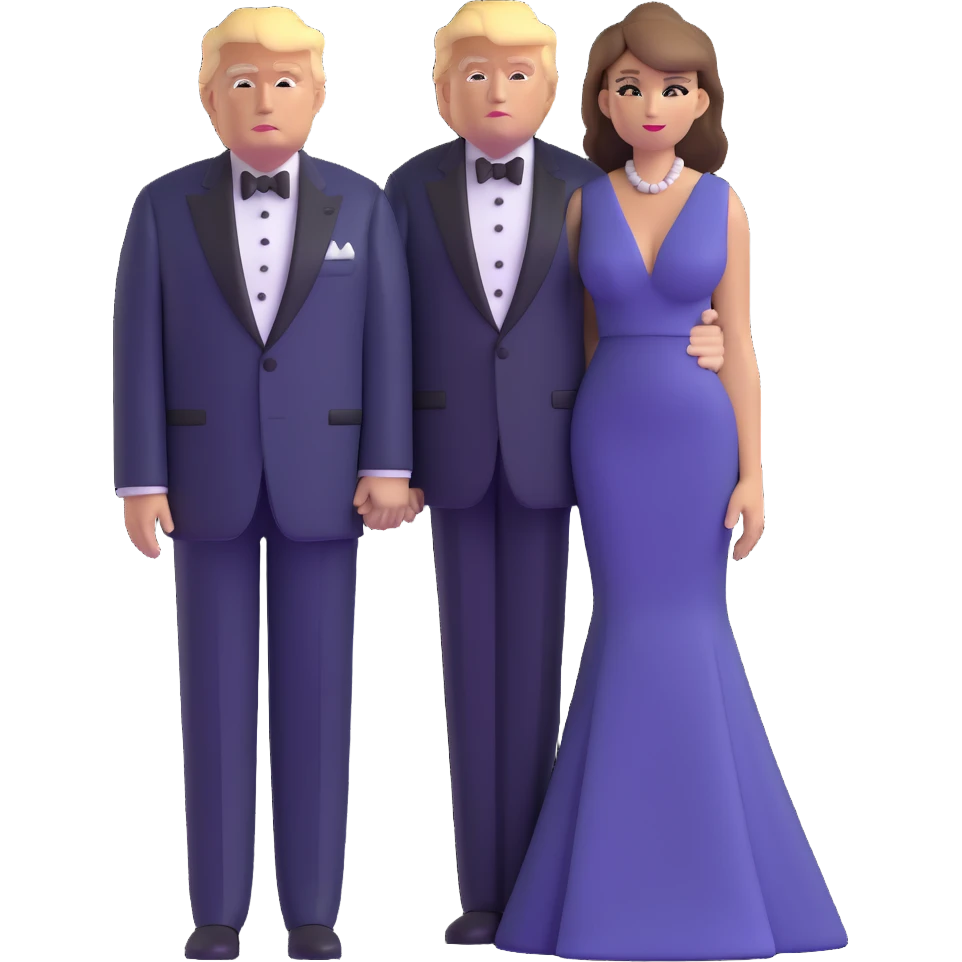 Donald and Melania Trump in formal attire emoji