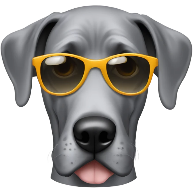 Grey great dane with sunglasses emoji