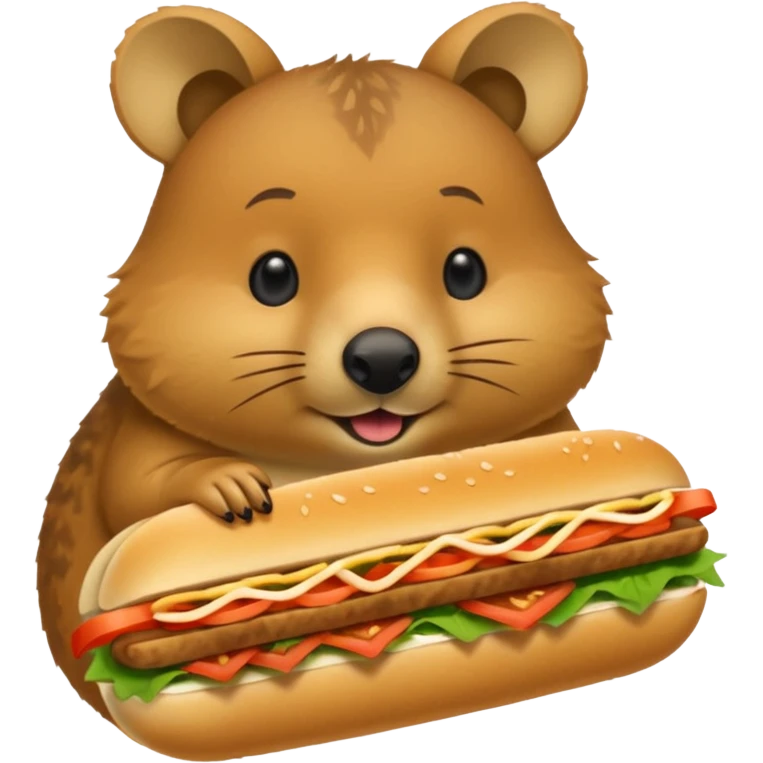quokka eating bahn mi emoji