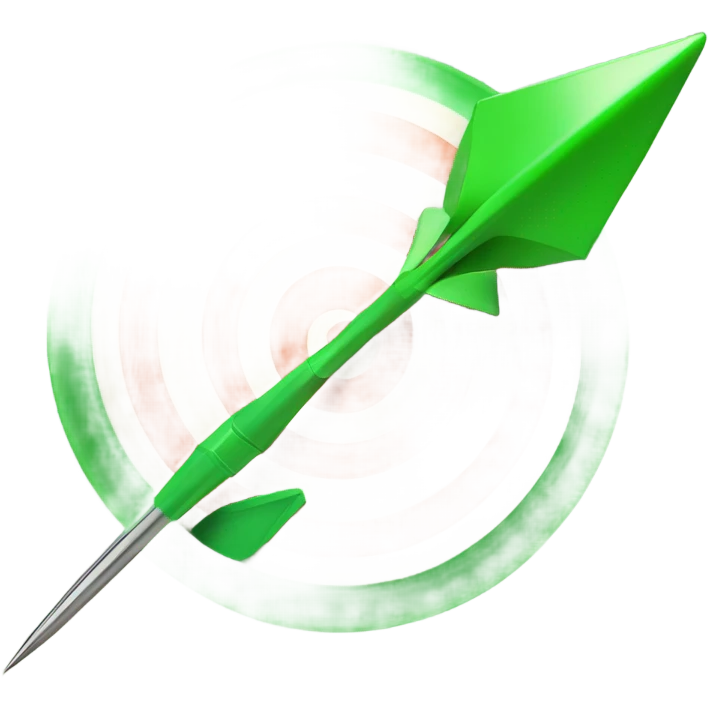 green dart hitting bullseye emoji