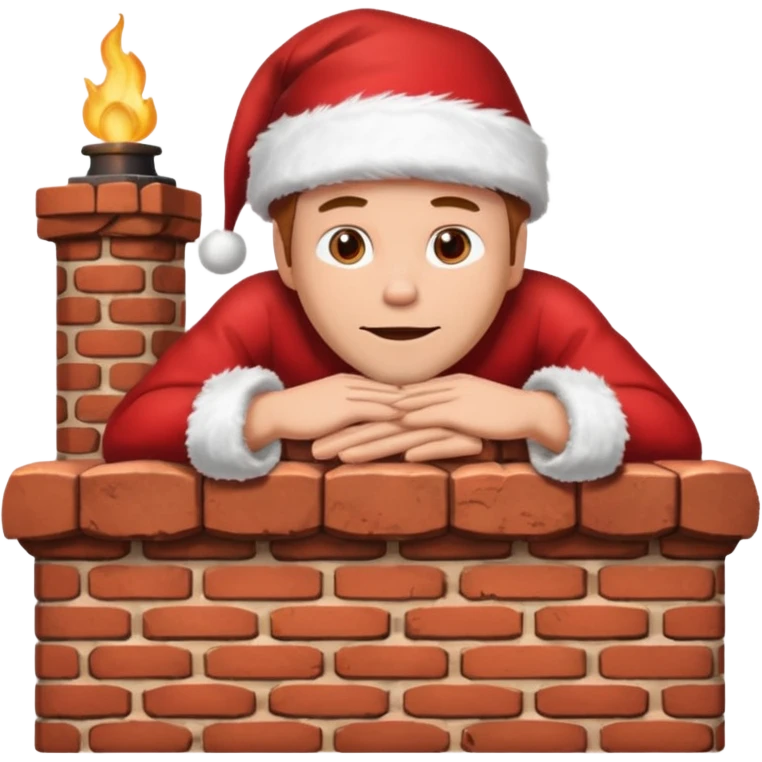 Cristmas male lie down on a chimney emoji