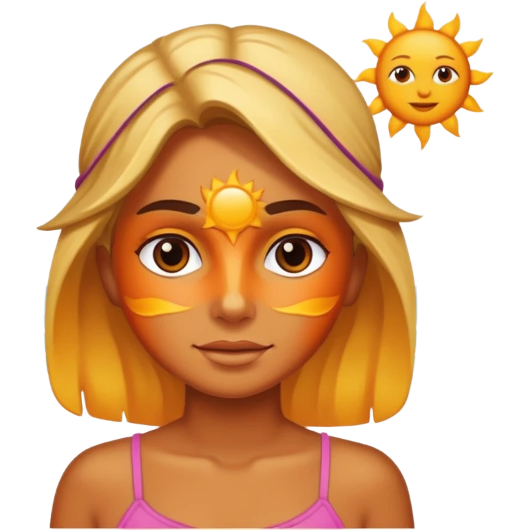 abstract art sun burned people on the beach emoji