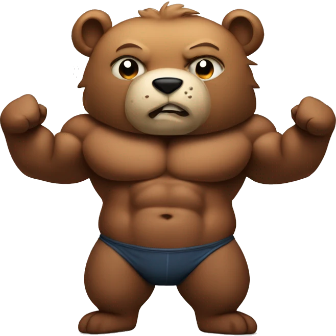 Bear with strong muscly arms emoji