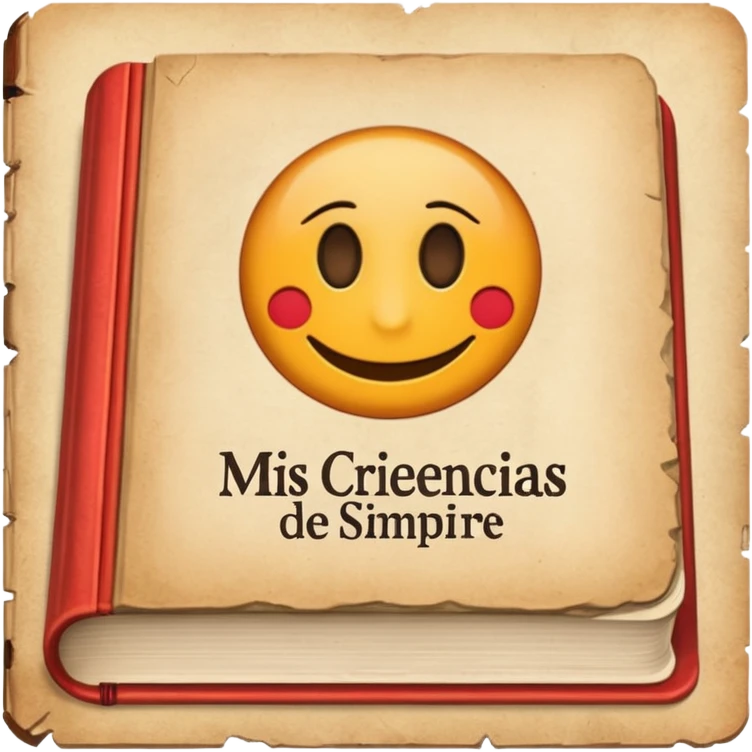 a book with the name "mis creenciasde siempre" emoji