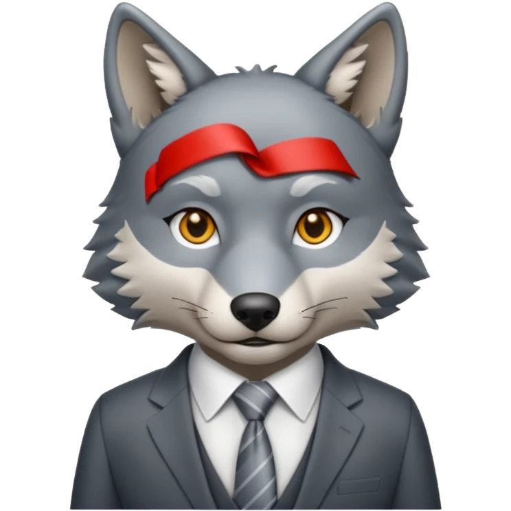wolf in business suit (without whiskers) emoji
