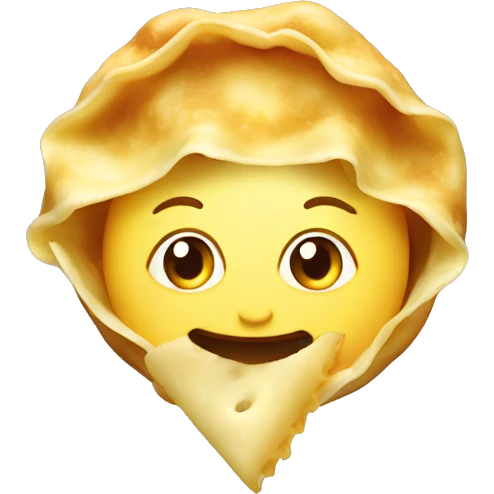 Yum face eating ravioli emoji