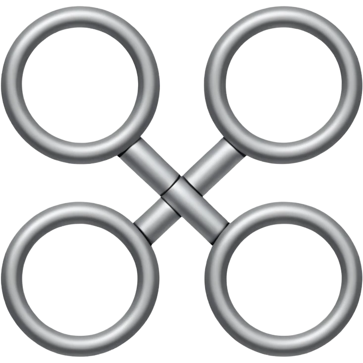 4 circles linked together equally on a horizontal line emoji