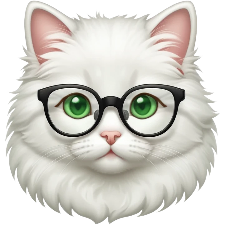 Cute cat with green eyes wearing glasses  emoji