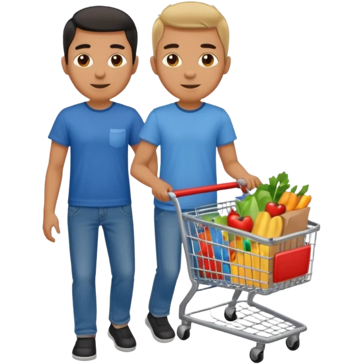 a man with a shopping cart full body emoji