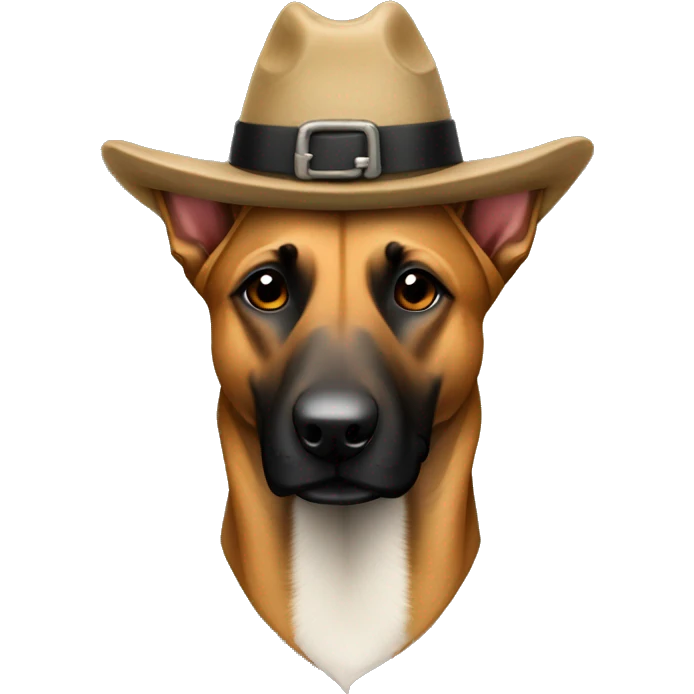 Belgian Malinois wearing a pilgrim hat emoji