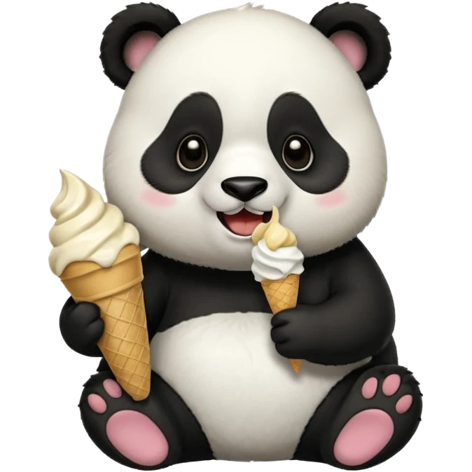 Panda eating ice cream emoji