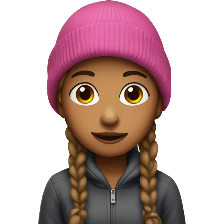girl in beanie looking at you emoji