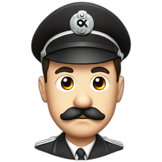 hitler with a Mario moustache emoji