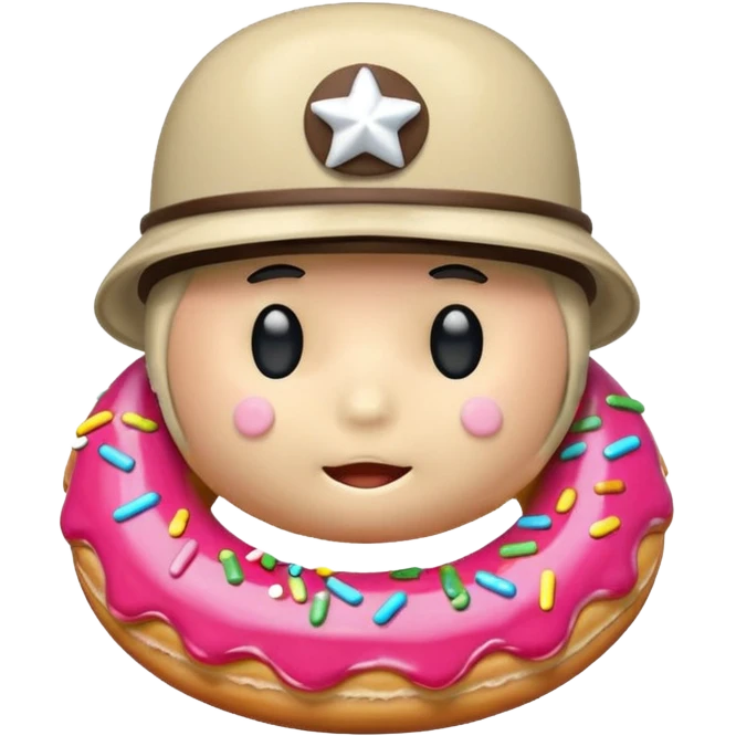 Donut with trooper hat emoji