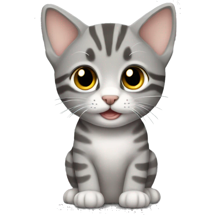 Gray tabby kitten emoji