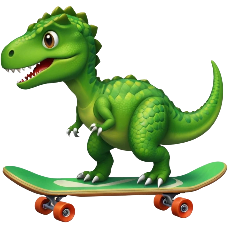 Dinosaur on a skateboard emoji