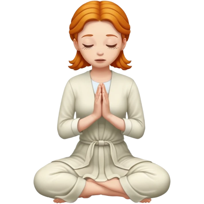 White Woman Ginger on knees praying emoji