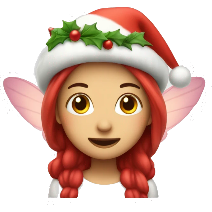 Fairy with Christmas hat emoji