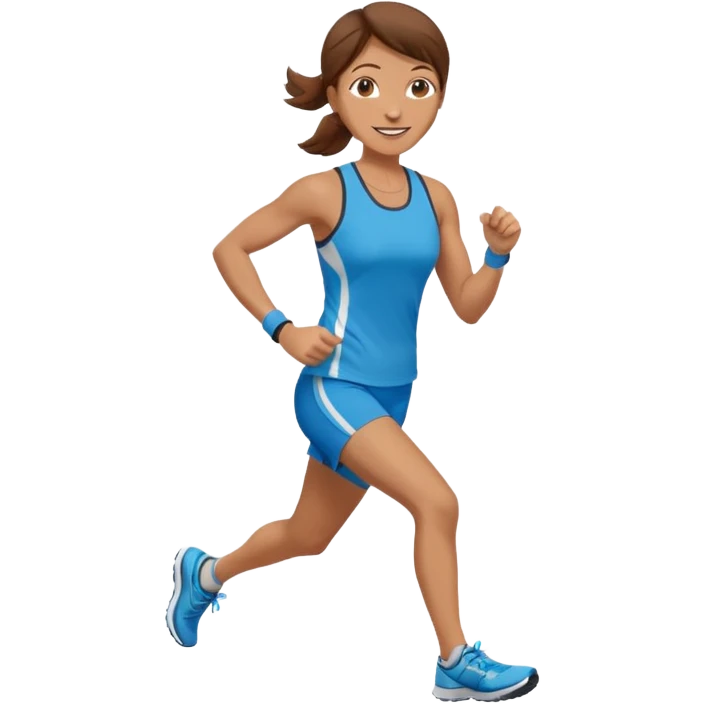 middle-aged female runner brown hair emoji