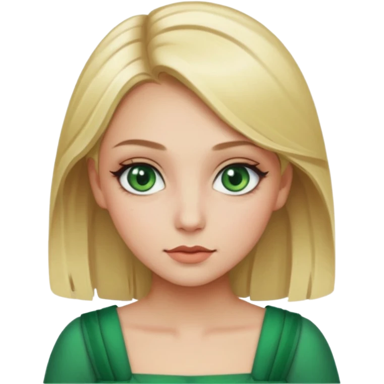 Fille blonde yeux vert  maquiller robe chronique emoji