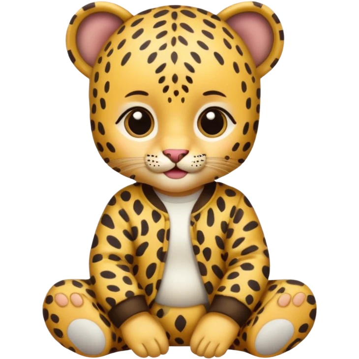 baby with leopard patterned clothes emoji