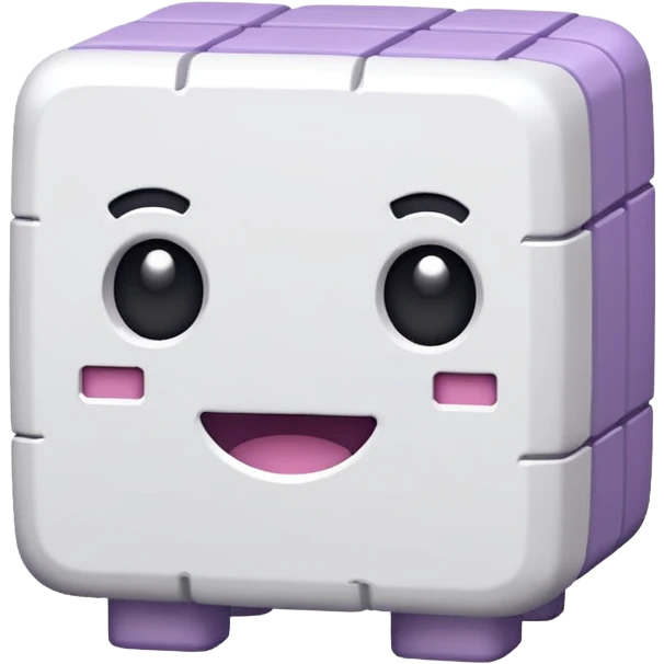 white shulker, white blocky creature, cute emoji