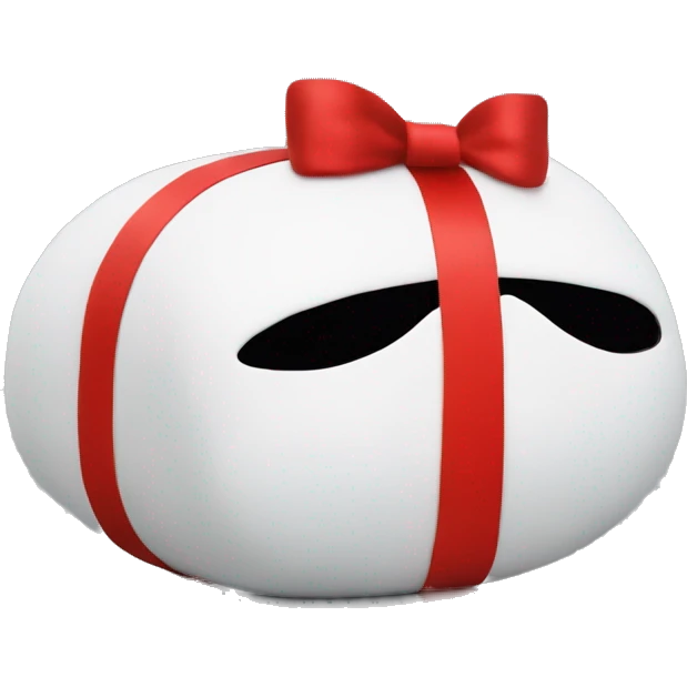 Xmas Stack pillow no face with red ribbon emoji