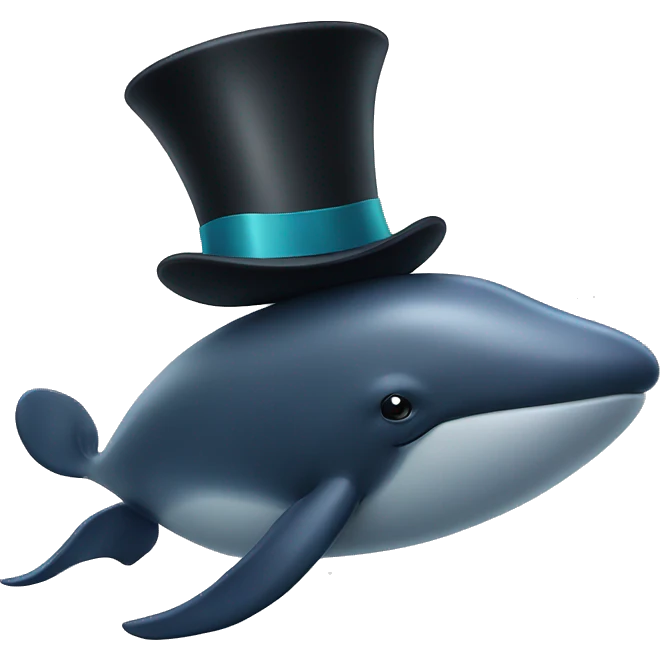 Whale with a top hat  emoji