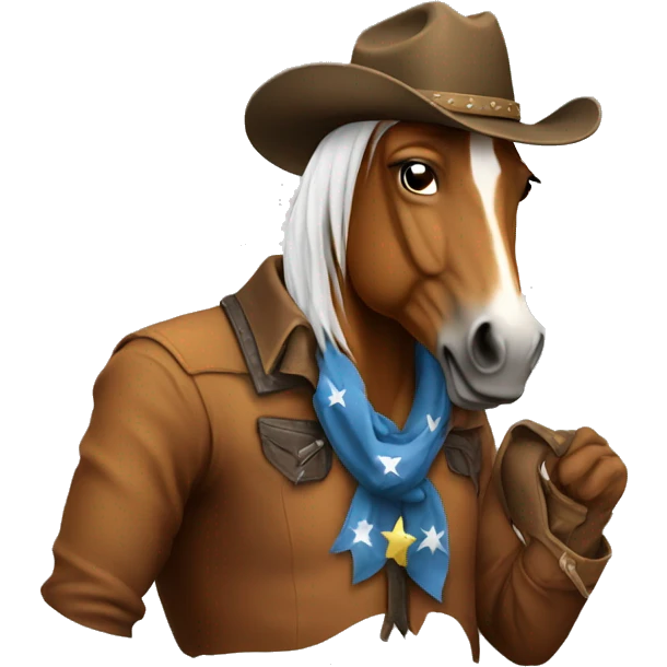 Horse wearing cowboy hate emoji