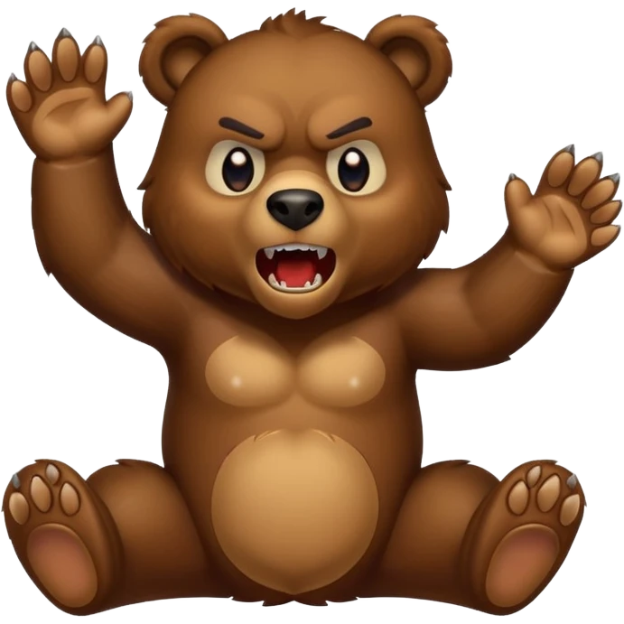 angry bear with paws up, showing teeth emoji