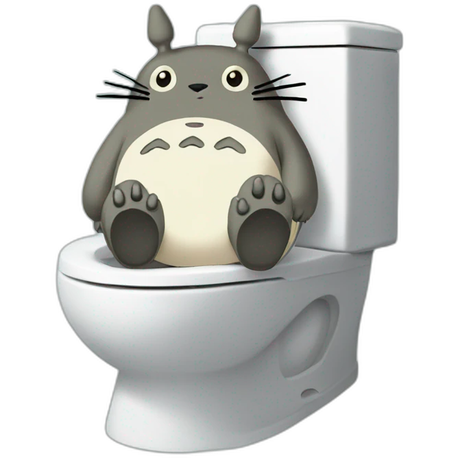 totoro sit on toilet emoji