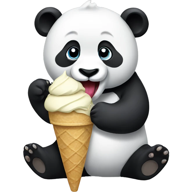 Panda eating ice cream emoji