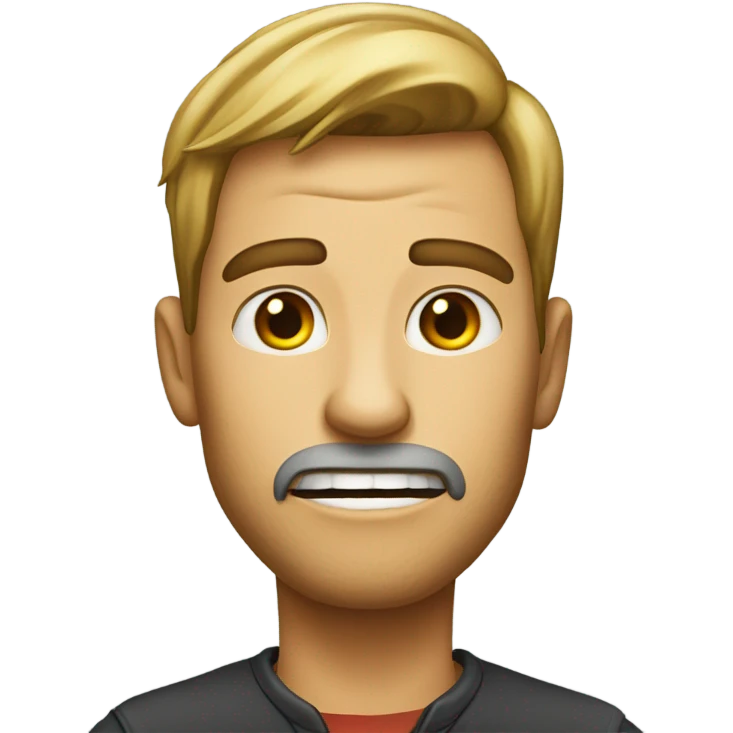 A person with a sharp jawline mewing emoji