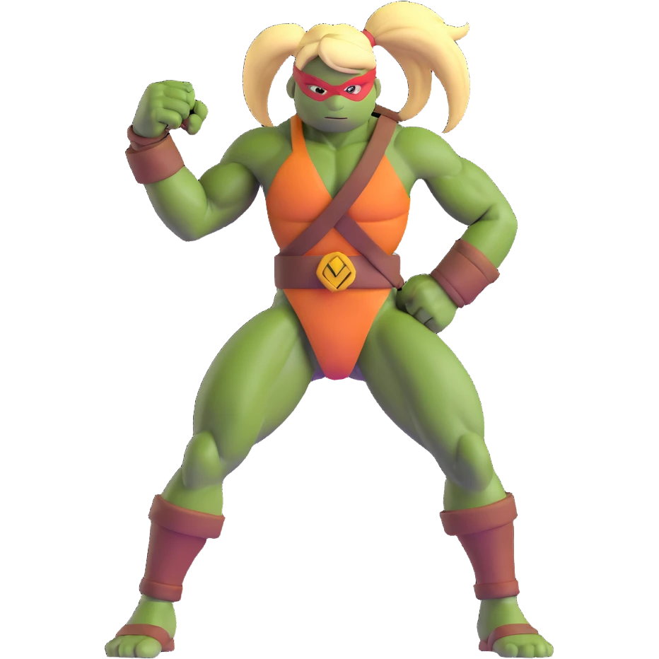 Hun from TMNT, large muscular gang leader with blonde ponytail emoji