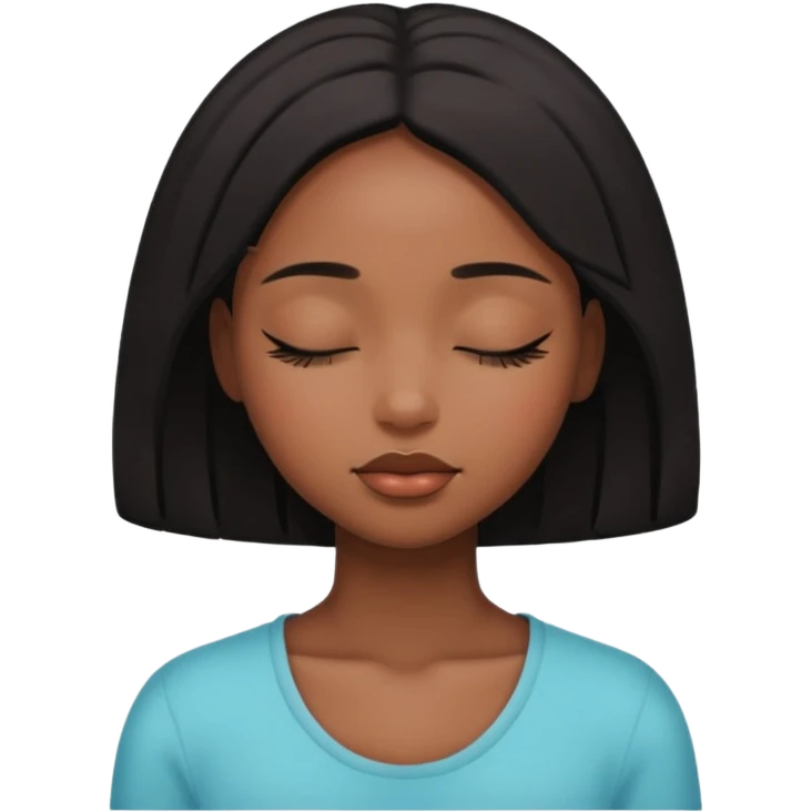 closed eyes black girl emoji