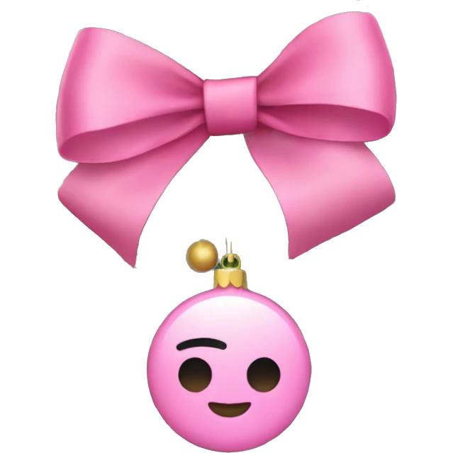 Pink bows on a Christmas tree emoji