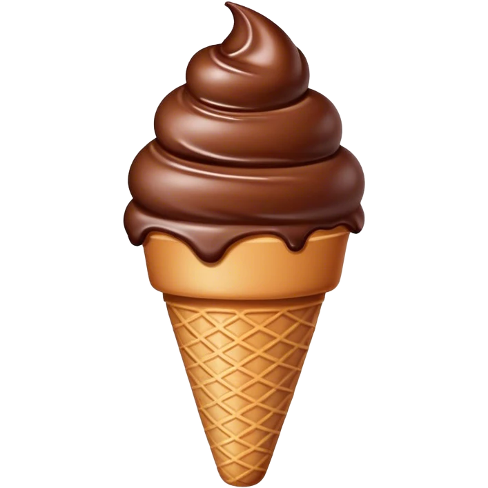 Chocolate ice cream cone  emoji