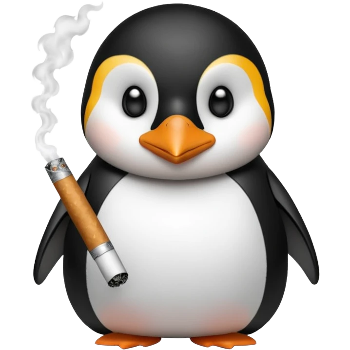 Smoking penguin emoji