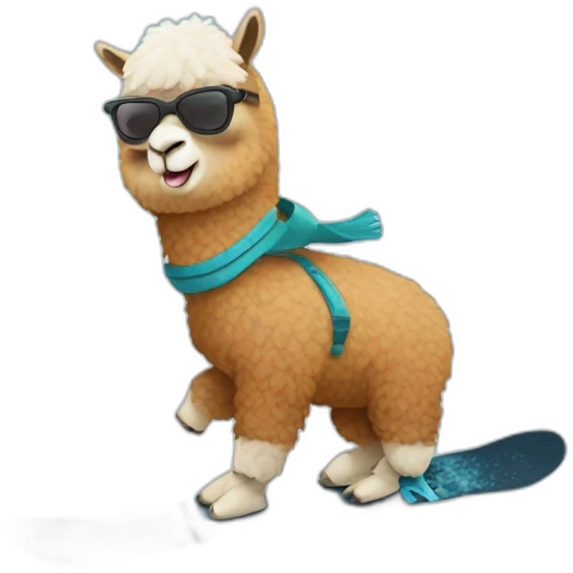 alpaca snowboarding emoji