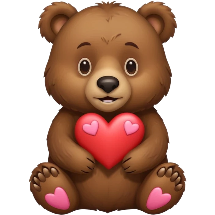 Grizzly Bear with hearts emoji