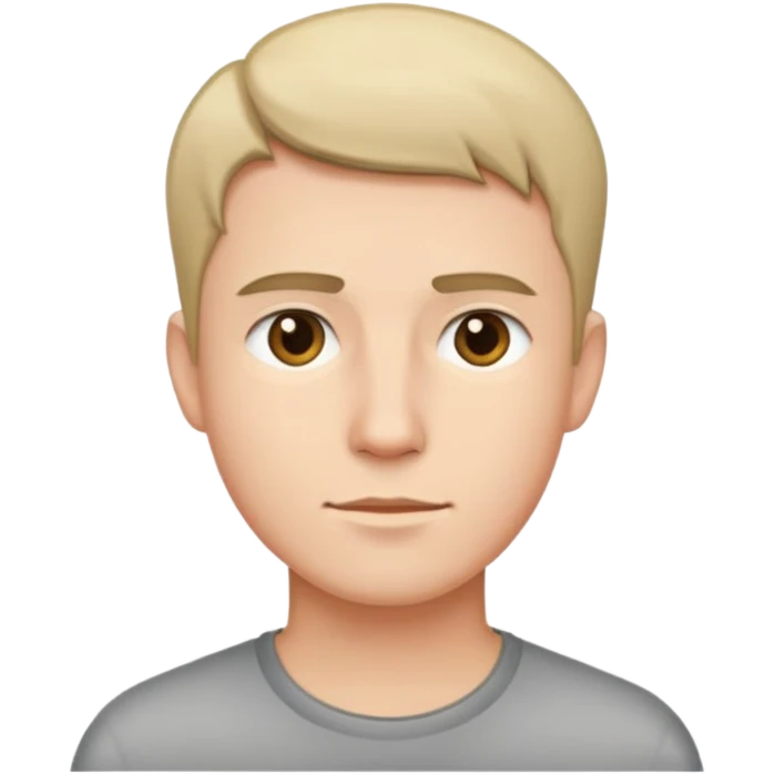 simple man face with short hair emoji