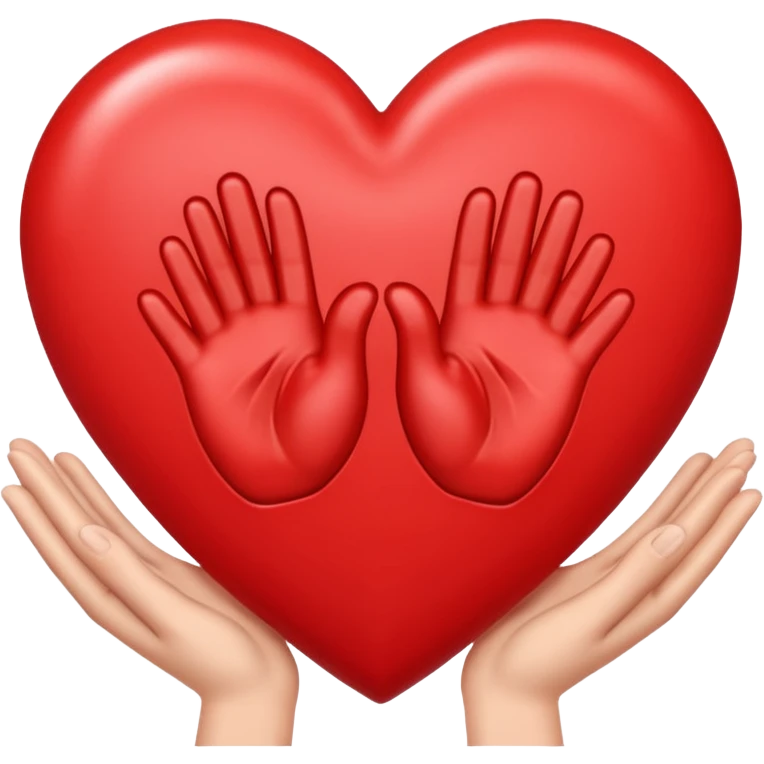 Un  cœur avec les mains et un M à l’intérieur  emoji
