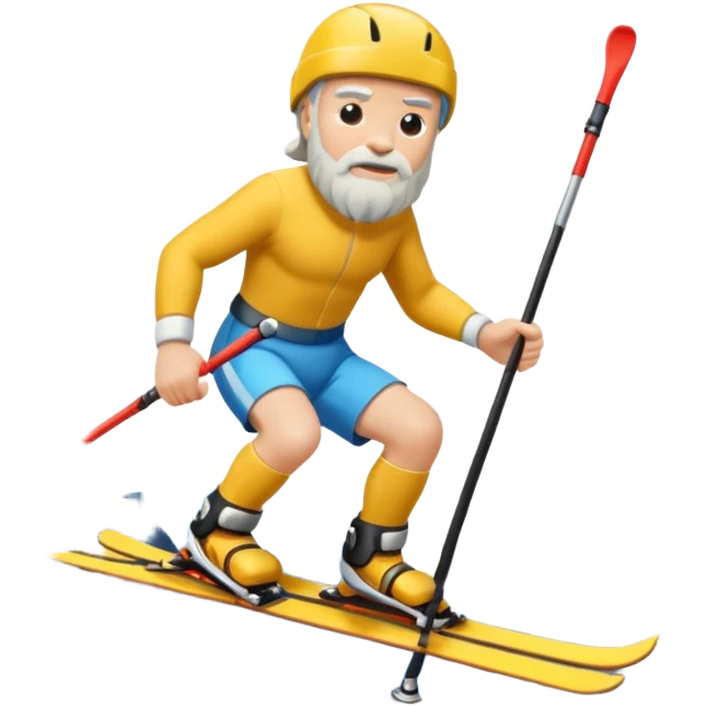 Socrates on mountain skis emoji