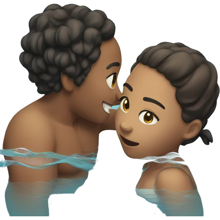 swimming with my girl  emoji