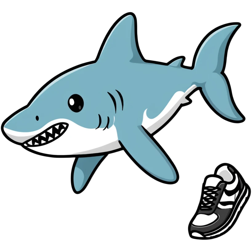 shark running with sneakers emoji