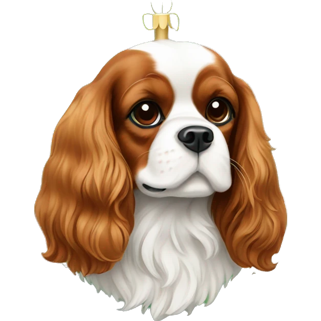 Dog Cavalier King Charles Spaniel and Christmas decorations  emoji