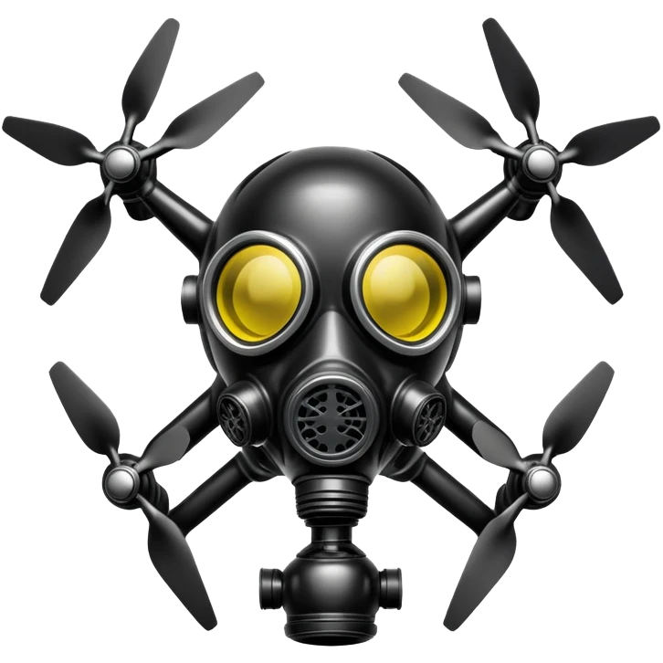 Latex drone with gasmask emoji